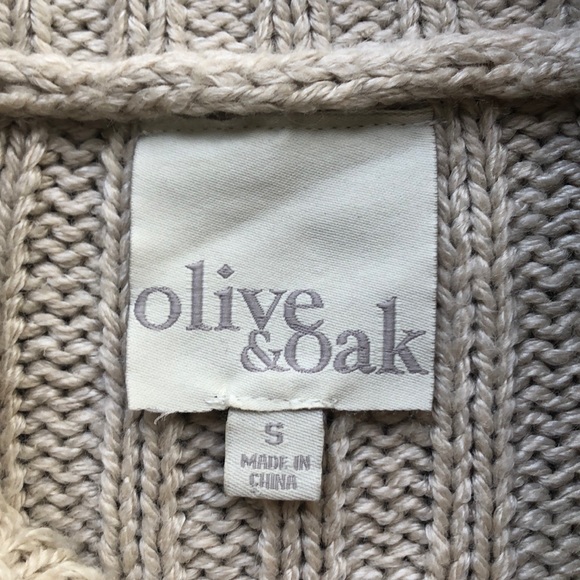 Olive & Oak sweater natural beige color knit cardigan collared button down cable - Picture 2 of 8